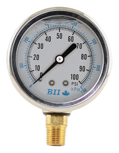 Boshart 2-1/2" Liquid Filled Pressure Gauge (0-100 psi)